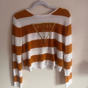 GUESS striped mustard yellow sweater. Barely worn.